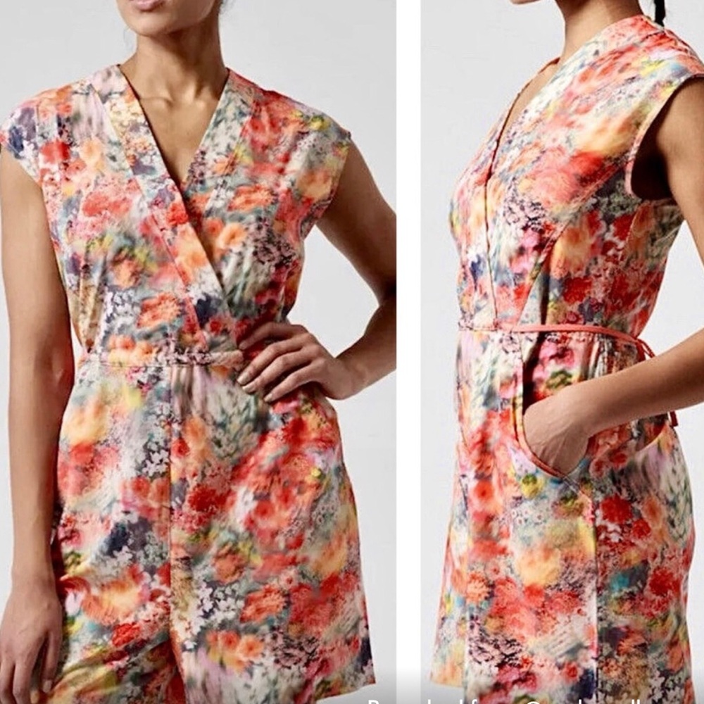 Athleta Multicolor Floral Watercolor Jumpsuit